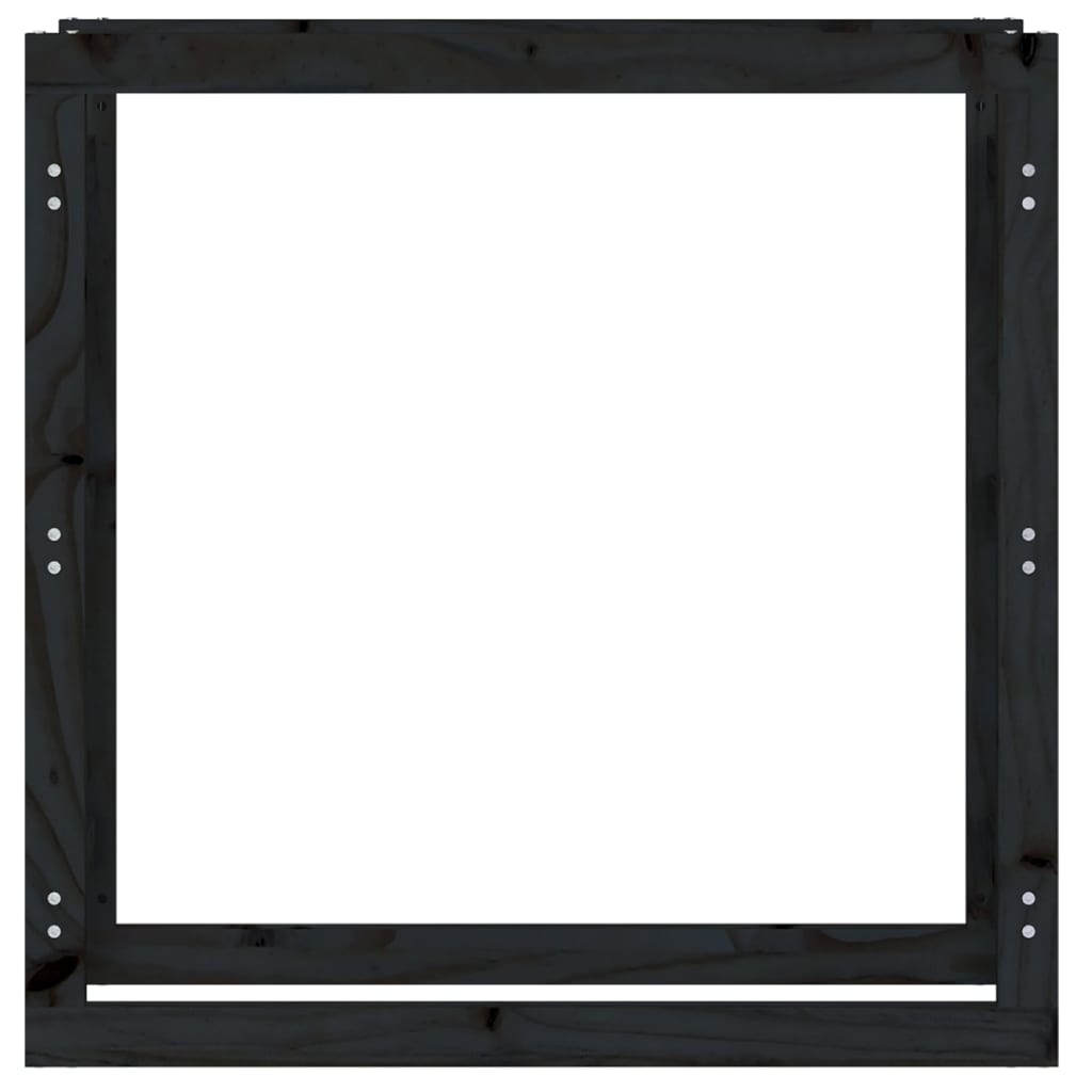 Kaminholzregal Schwarz 100x25x100 cm Massivholz Kiefer