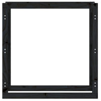 Thumbnail for Kaminholzregal Schwarz 100x25x100 cm Massivholz Kiefer