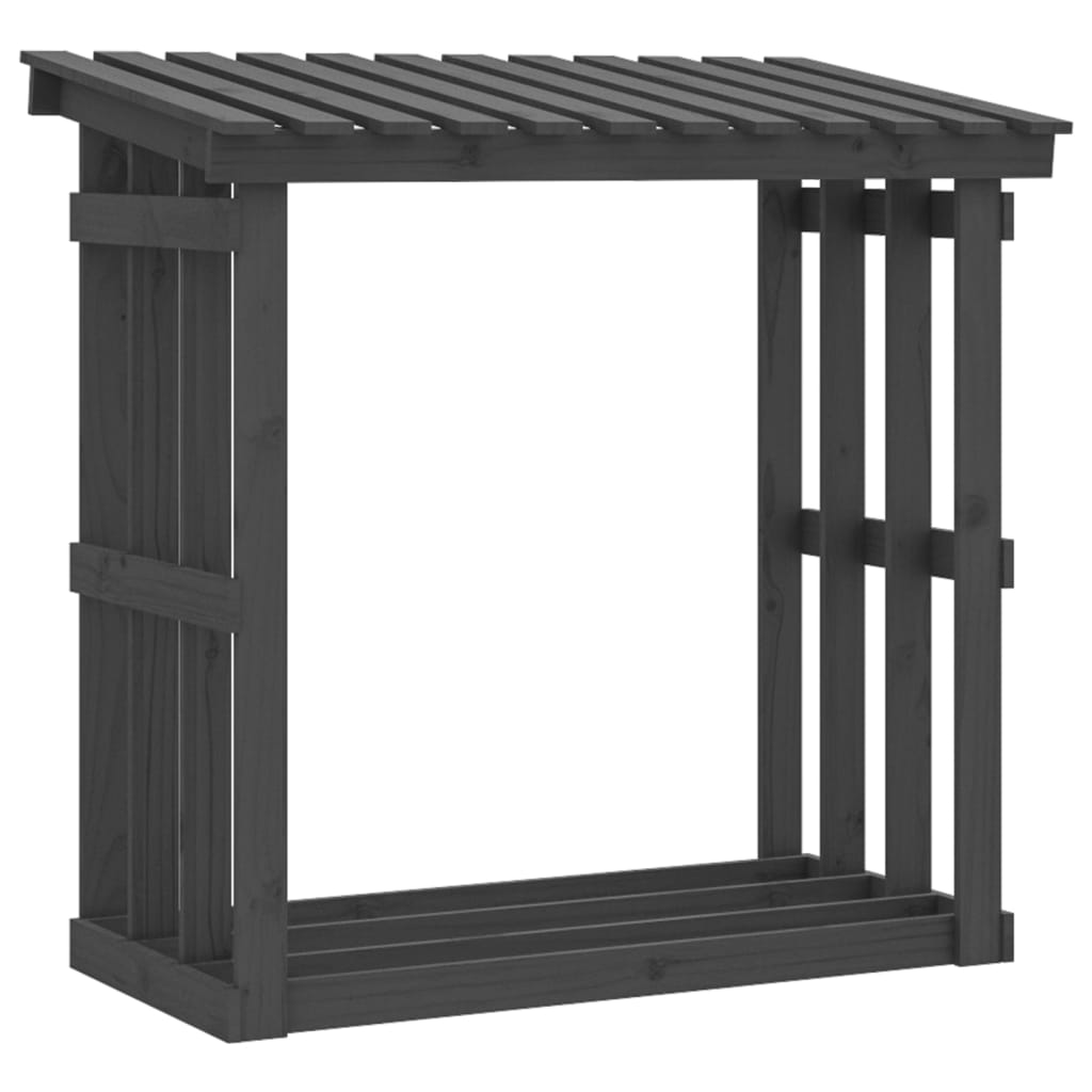 Kaminholzregal Grau 108x64,5x109 cm Massivholz Kiefer