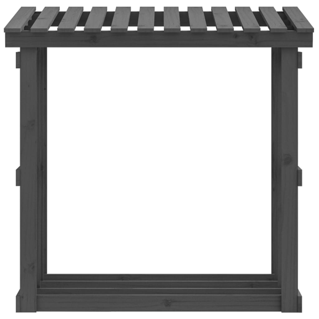 Kaminholzregal Grau 108x64,5x109 cm Massivholz Kiefer