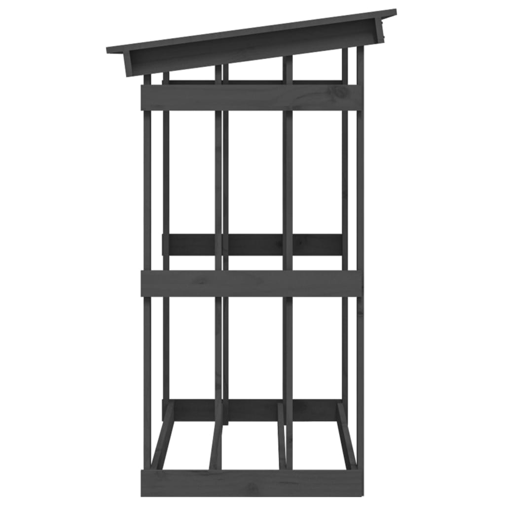 Kaminholzregal Grau 108x64,5x109 cm Massivholz Kiefer