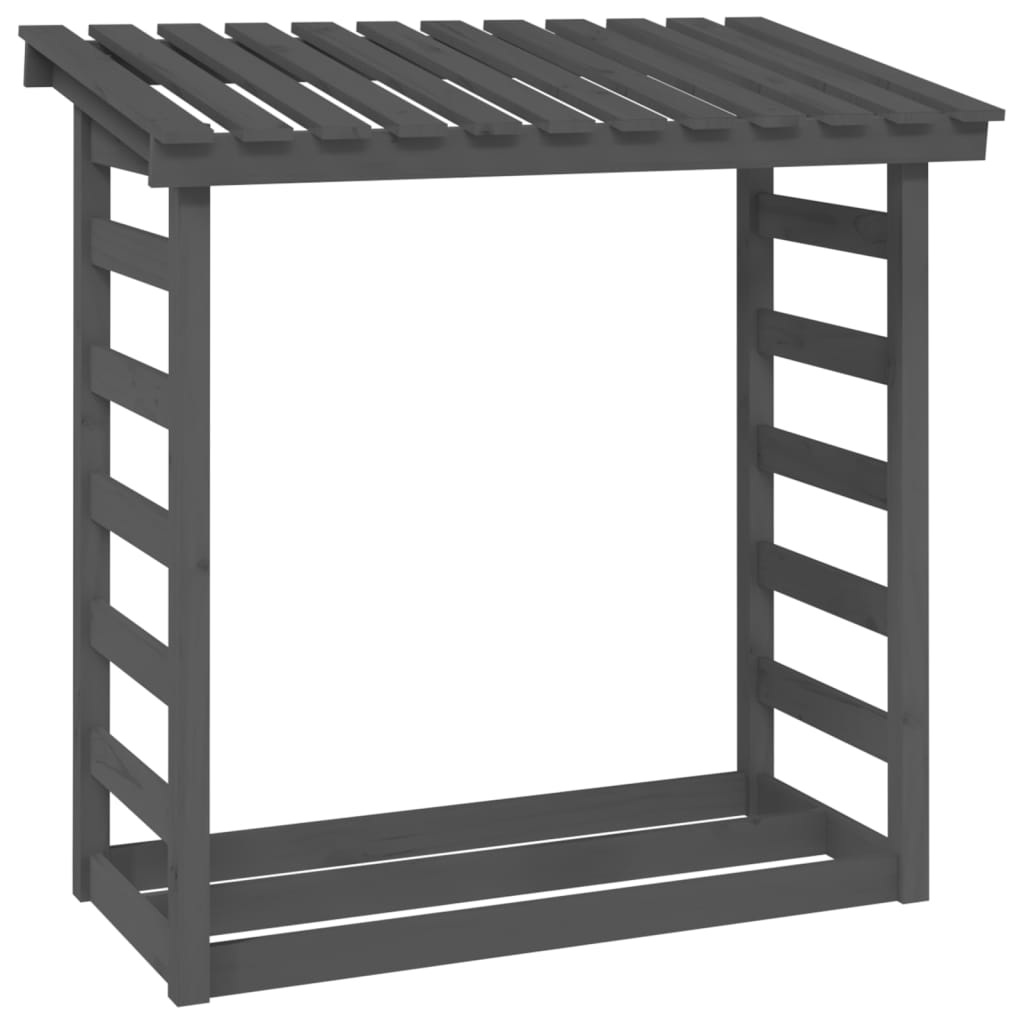 Kaminholzregal Grau 108x64,5x110 cm Massivholz Kiefer