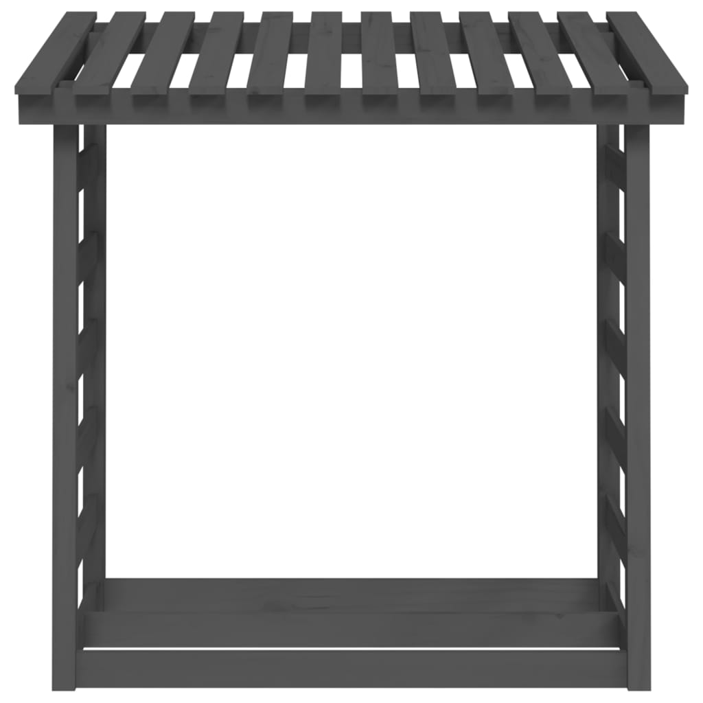 Kaminholzregal Grau 108x64,5x110 cm Massivholz Kiefer