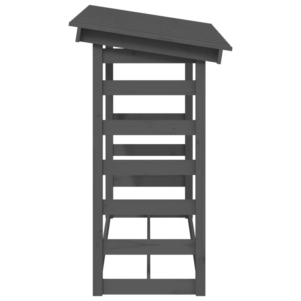 Kaminholzregal Grau 108x64,5x110 cm Massivholz Kiefer