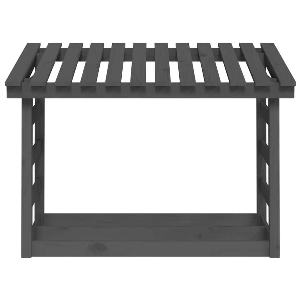 Kaminholzregal Grau 108x64,5x78 cm Massivholz Kiefer