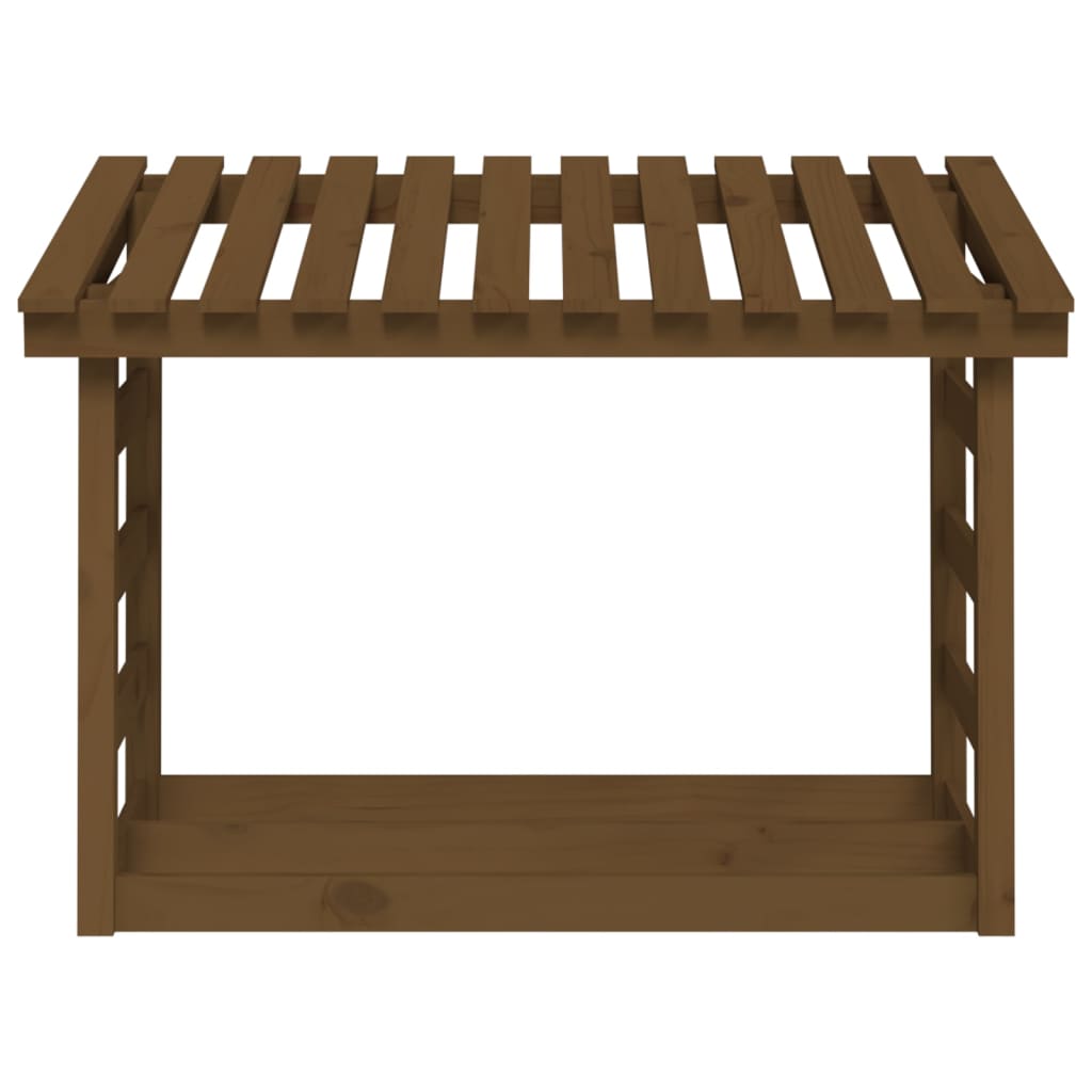 Kaminholzregal Honigbraun 108x64,5x78 cm Massivholz Kiefer