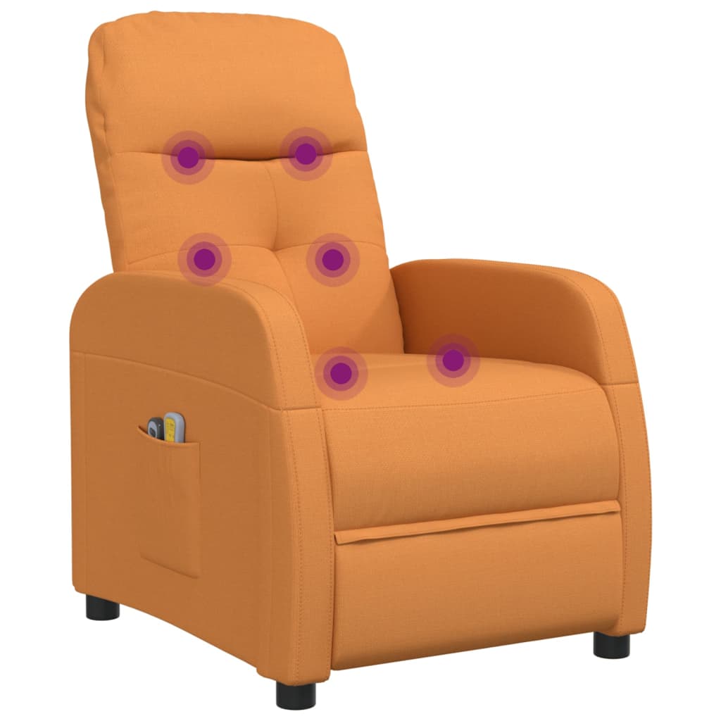 Elektrischer Massagesessel Gelb Stoff