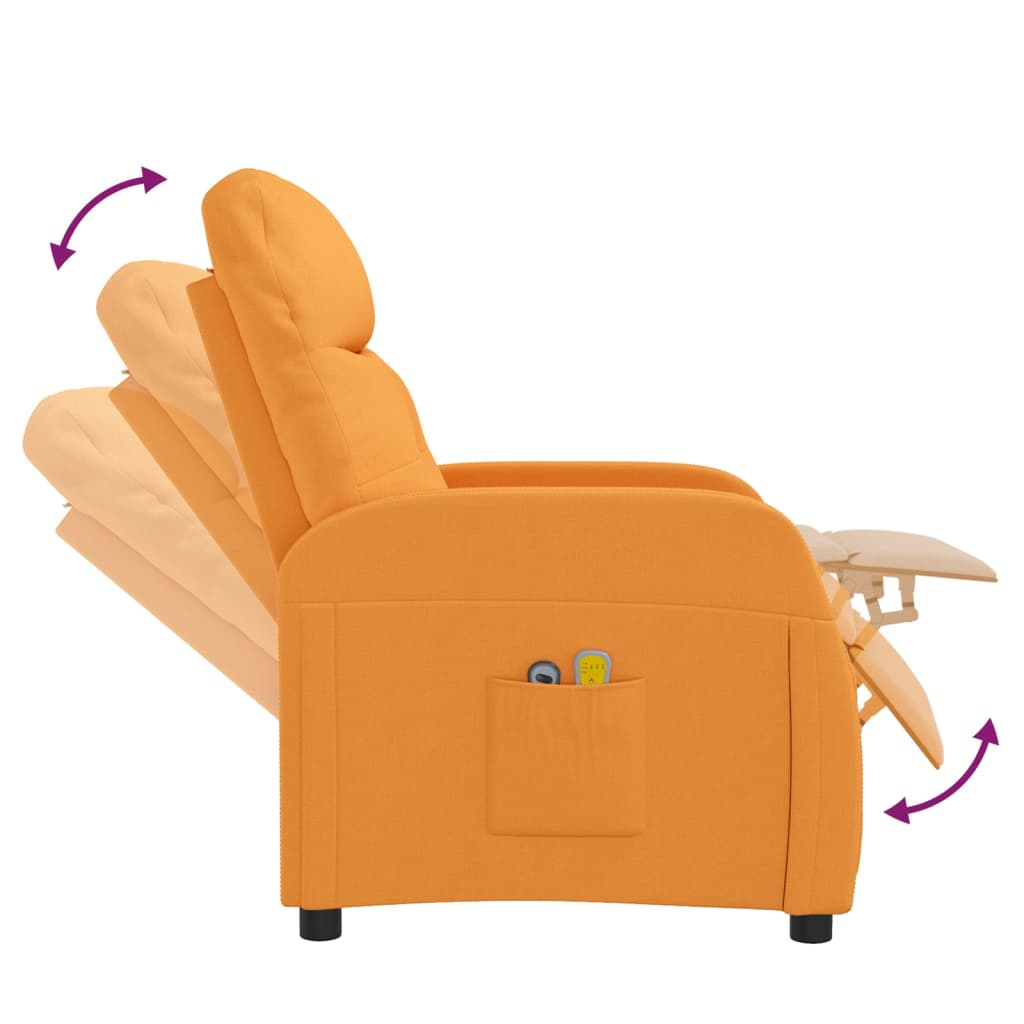Elektrischer Massagesessel Gelb Stoff