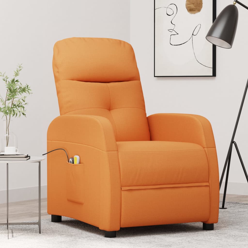 Elektrischer Massagesessel Gelb Stoff