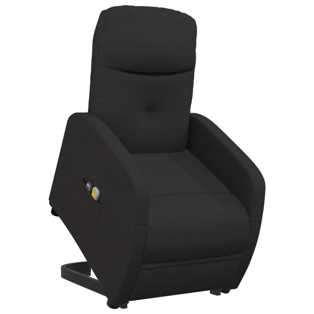 Massagesessel mit Aufstehhilfe Schwarz Stoff
