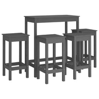 Thumbnail for 5-tlg. Bar-Set Grau Massivholz Kiefer