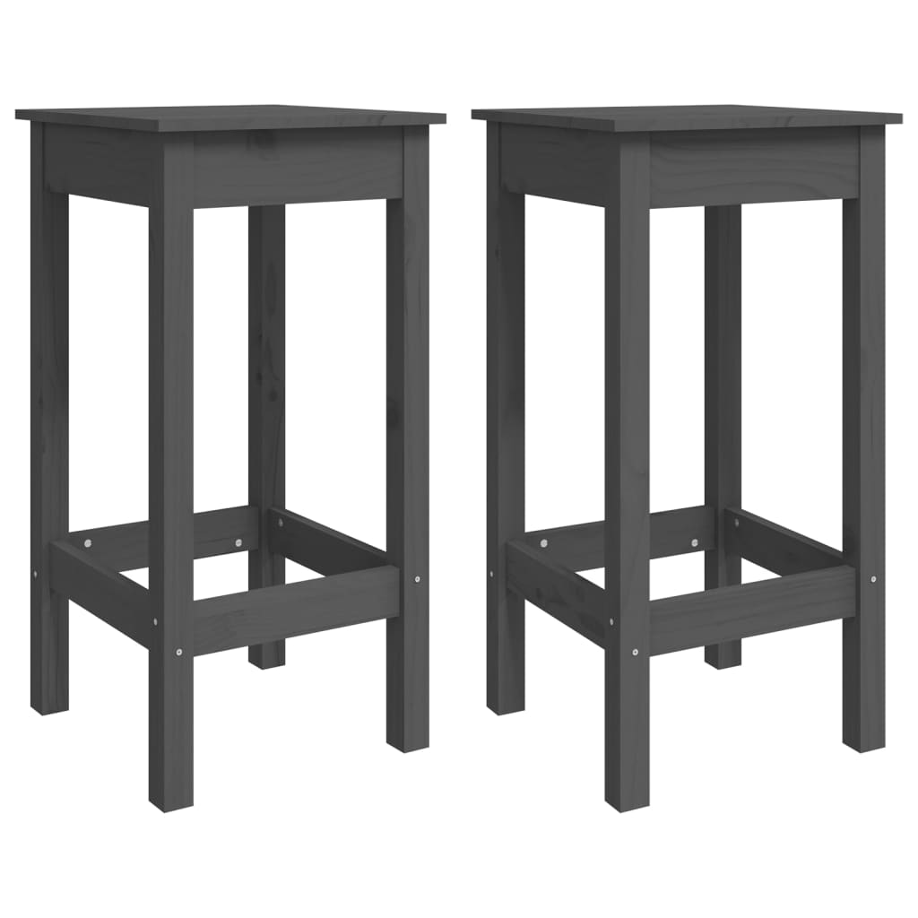 5-tlg. Bar-Set Grau Massivholz Kiefer