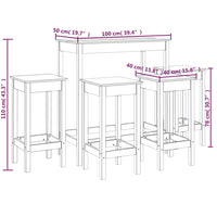 Thumbnail for 5-tlg. Bar-Set Grau Massivholz Kiefer