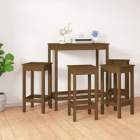 Thumbnail for 5-tlg. Bar-Set Honigbraun Massivholz Kiefer