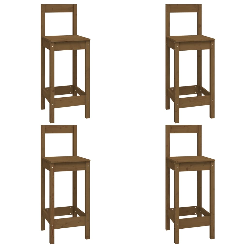5-tlg. Bar-Set Honigbraun Massivholz Kiefer