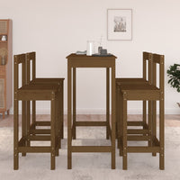 Thumbnail for 5-tlg. Bar-Set Honigbraun Massivholz Kiefer