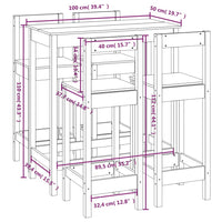 Thumbnail for 5-tlg. Bar-Set Honigbraun Massivholz Kiefer