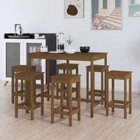 Thumbnail for 7-tlg. Bar-Set Honigbraun Massivholz Kiefer