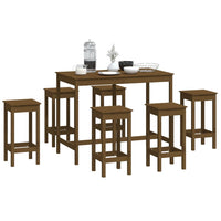 Thumbnail for 7-tlg. Bar-Set Honigbraun Massivholz Kiefer