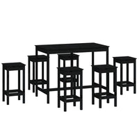 Thumbnail for 7-tlg. Bar-Set Schwarz Massivholz Kiefer