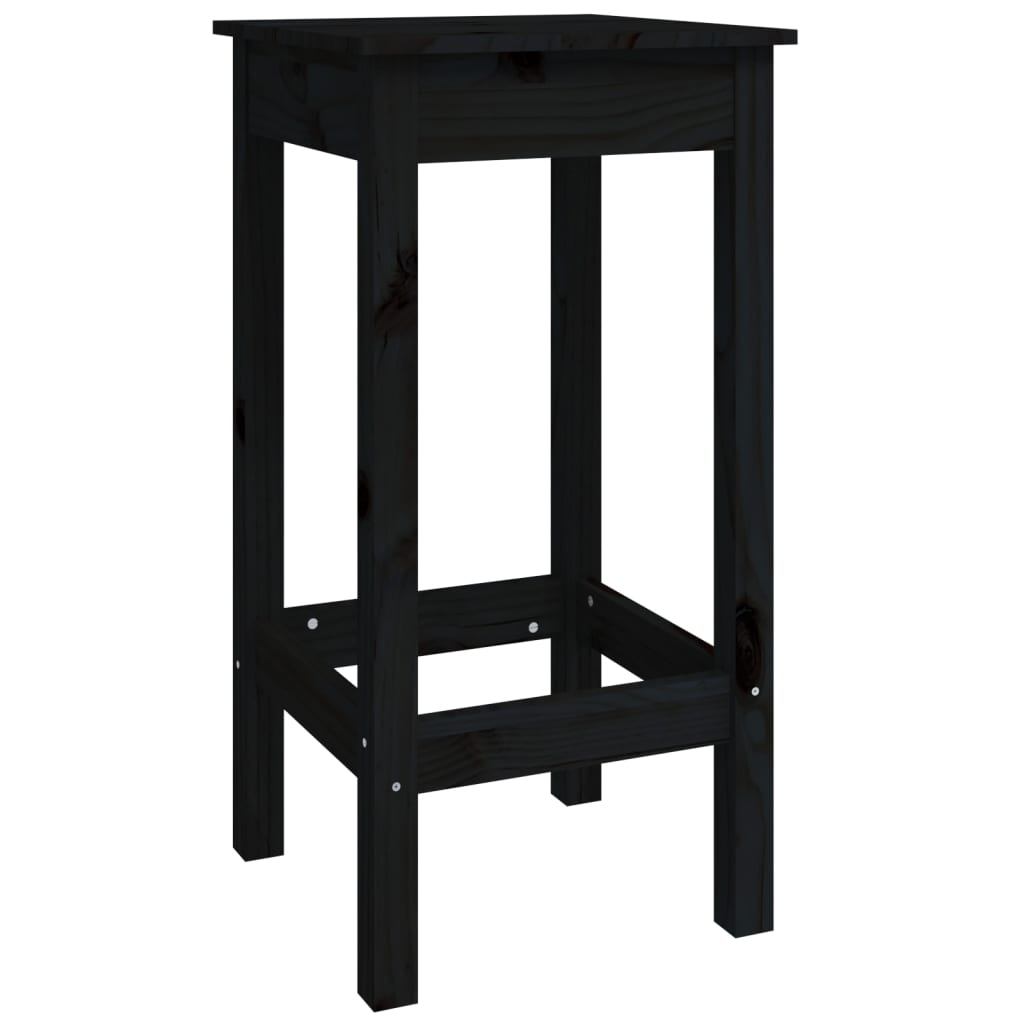 7-tlg. Bar-Set Schwarz Massivholz Kiefer