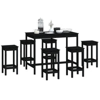 Thumbnail for 7-tlg. Bar-Set Schwarz Massivholz Kiefer