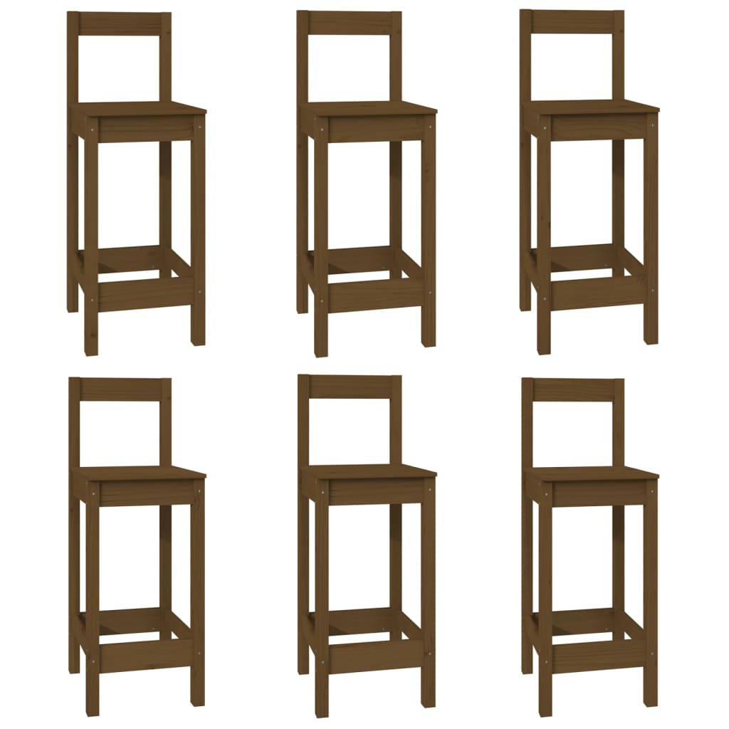 7-tlg. Bar-Set Honigbraun Massivholz Kiefer