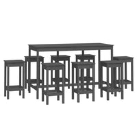Thumbnail for 9-tlg. Bar-Set Grau Massivholz Kiefer