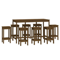 Thumbnail for 9-tlg. Bar-Set Honigbraun Massivholz Kiefer