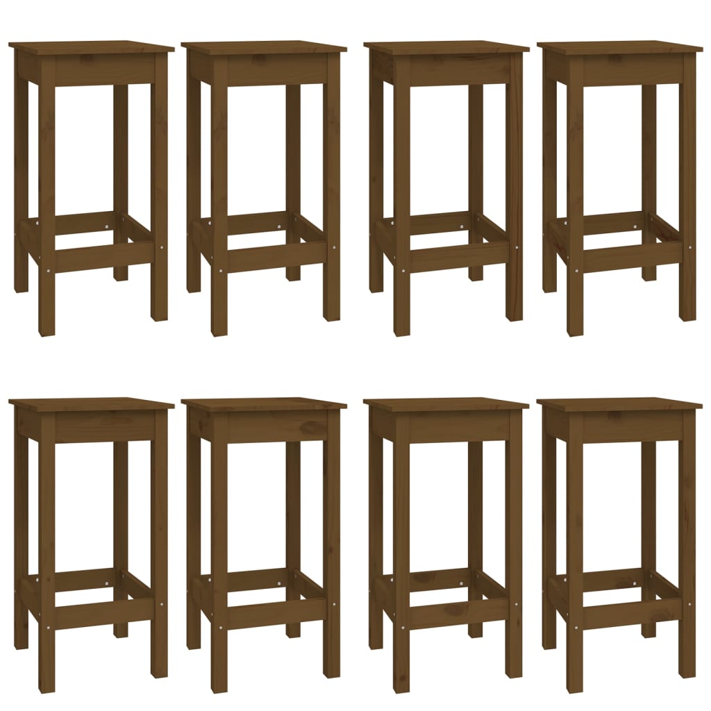9-tlg. Bar-Set Honigbraun Massivholz Kiefer