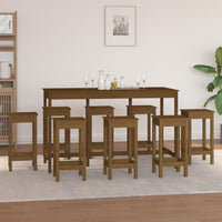Thumbnail for 9-tlg. Bar-Set Honigbraun Massivholz Kiefer