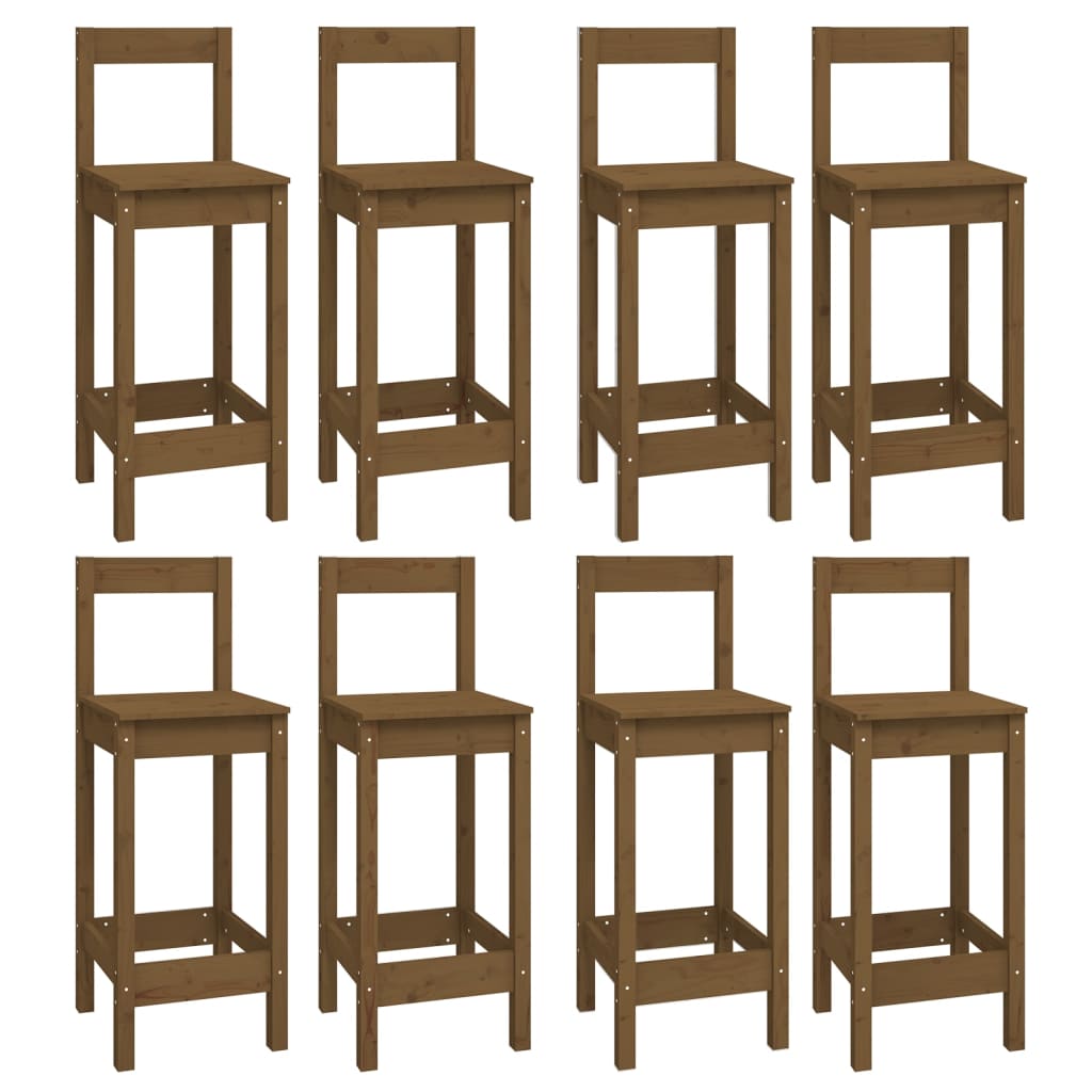 9-tlg. Bar-Set Honigbraun Massivholz Kiefer