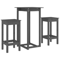 Thumbnail for 3-tlg. Bar-Set Grau Massivholz Kiefer