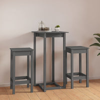 Thumbnail for 3-tlg. Bar-Set Grau Massivholz Kiefer