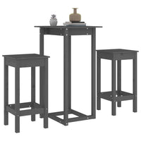 Thumbnail for 3-tlg. Bar-Set Grau Massivholz Kiefer