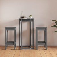 Thumbnail for 3-tlg. Bar-Set Grau Massivholz Kiefer
