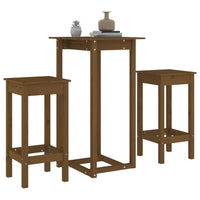 Thumbnail for 3-tlg. Bar-Set Honigbraun Massivholz Kiefer