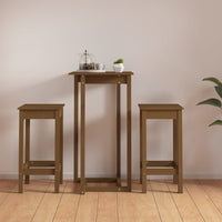 Thumbnail for 3-tlg. Bar-Set Honigbraun Massivholz Kiefer