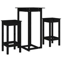 Thumbnail for 3-tlg. Bar-Set Schwarz Massivholz Kiefer