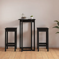 Thumbnail for 3-tlg. Bar-Set Schwarz Massivholz Kiefer