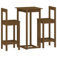 Thumbnail for 3-tlg. Bar-Set Honigbraun Massivholz Kiefer