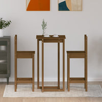 Thumbnail for 3-tlg. Bar-Set Honigbraun Massivholz Kiefer