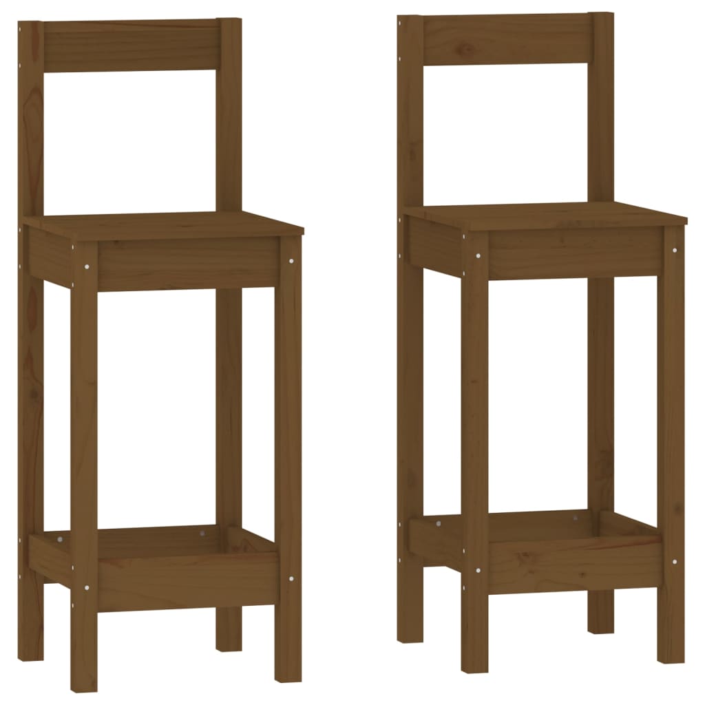 3-tlg. Bar-Set Honigbraun Massivholz Kiefer