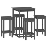 Thumbnail for 5-tlg. Bar-Set Grau Massivholz Kiefer