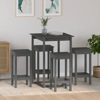Thumbnail for 5-tlg. Bar-Set Grau Massivholz Kiefer