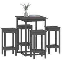 Thumbnail for 5-tlg. Bar-Set Grau Massivholz Kiefer