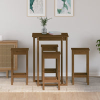 Thumbnail for 5-tlg. Bar-Set Honigbraun Massivholz Kiefer