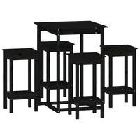 Thumbnail for 5-tlg. Bar-Set Schwarz Massivholz Kiefer