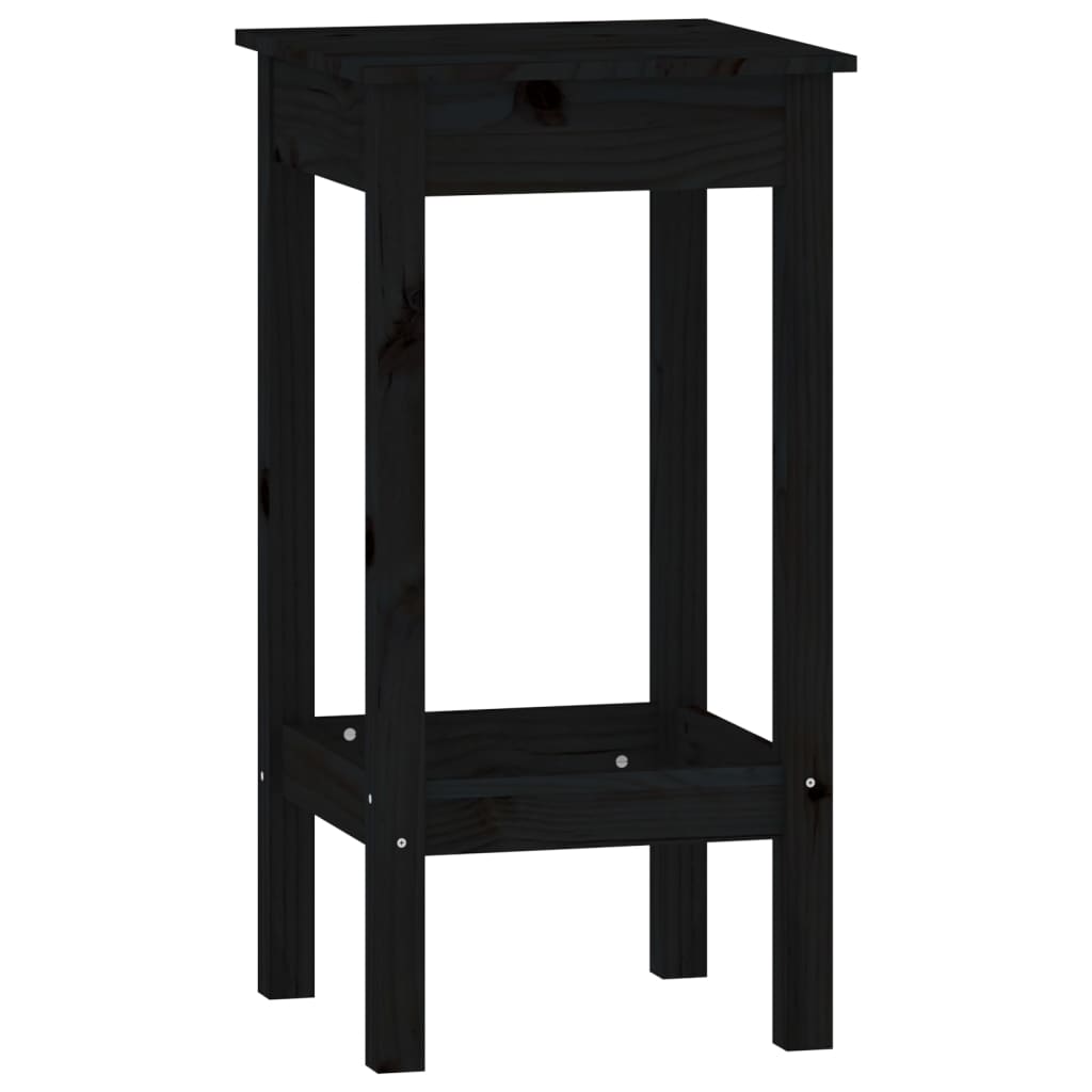 5-tlg. Bar-Set Schwarz Massivholz Kiefer