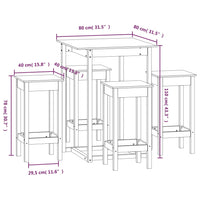 Thumbnail for 5-tlg. Bar-Set Schwarz Massivholz Kiefer